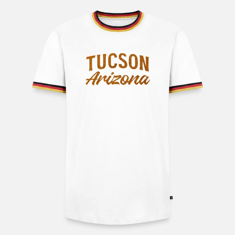 Tucson Arizona Rustic Script - Männer Kontrast-T-Shirt - Weiß/Dreifarbig