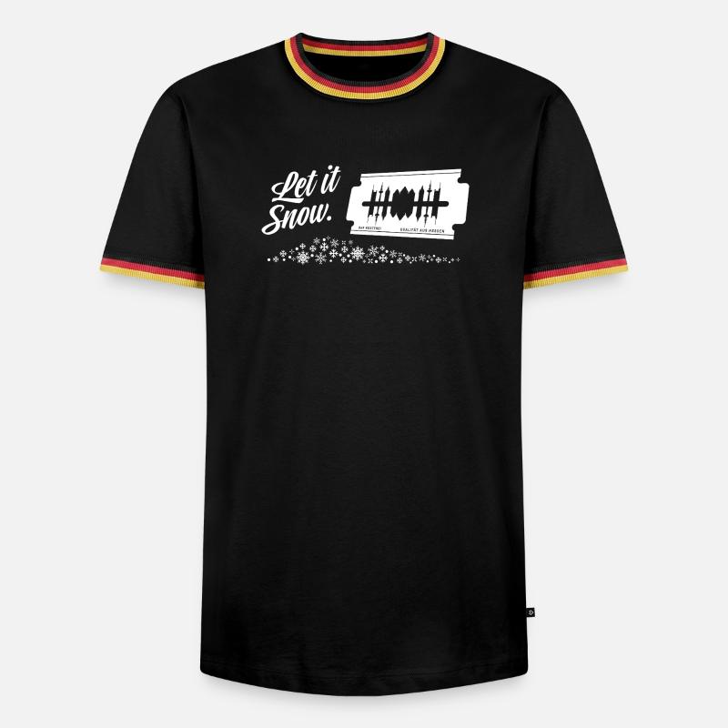 Let it snow! FFM - Männer Kontrast-T-Shirt - Schwarz/Dreifarbig