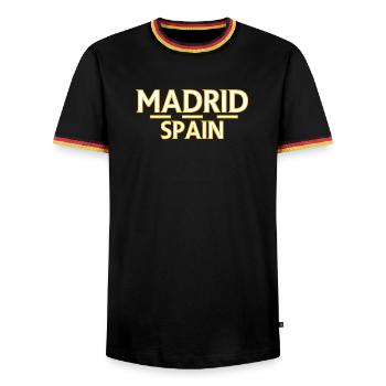 Madrid – Spain - Men's Ringer Shirt - black/tricolour - Front - AI Model Male 178 light (178cm) & AI Model Male 185 light (185cm)
