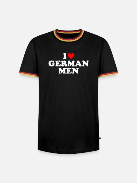 Ich liebe Deutsche Männer - Männer Kontrast-T-Shirt - Schwarz/Dreifarbig