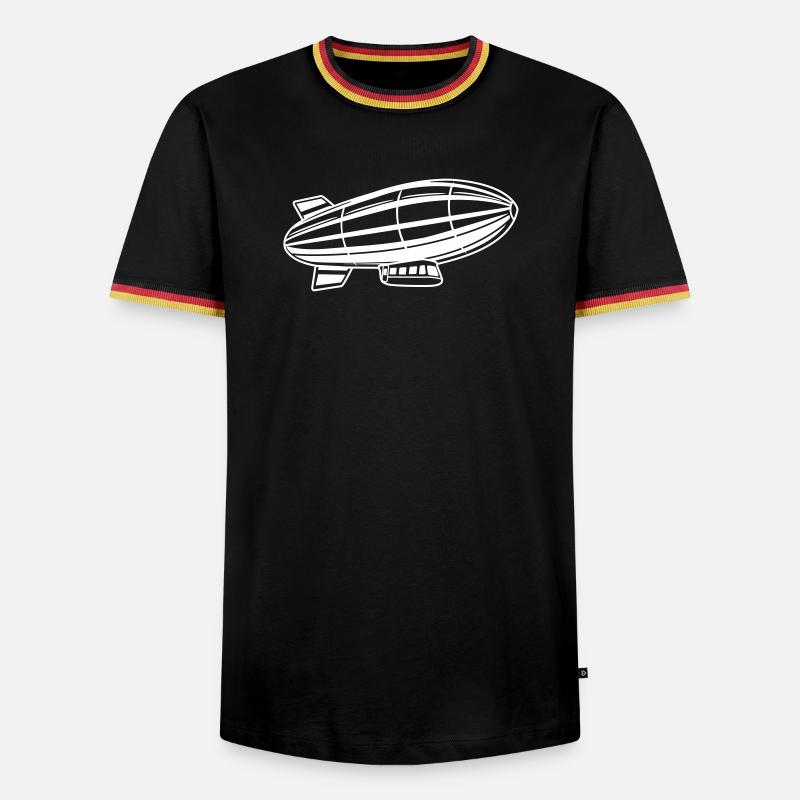 Silhouette de dirigeable Zeppelin - T-shirt contrasté Homme - noir/tricolore