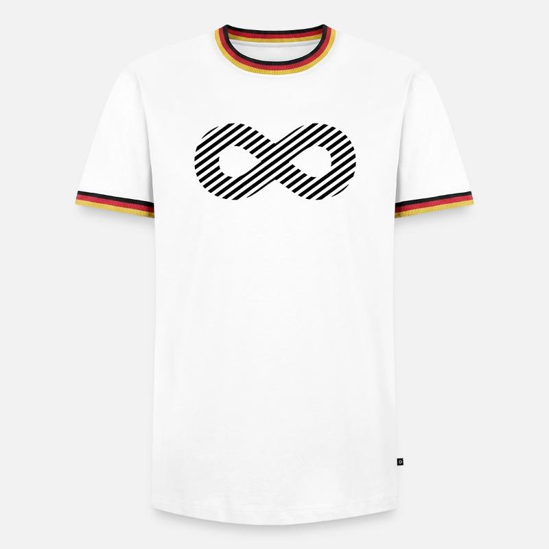 Infinity sign - pattern stripes - Men's Ringer Shirt - white/tricolour