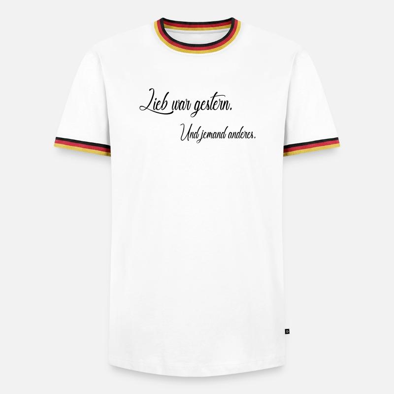 Lieb war gestern - Männer Kontrast-T-Shirt - Weiß/Dreifarbig