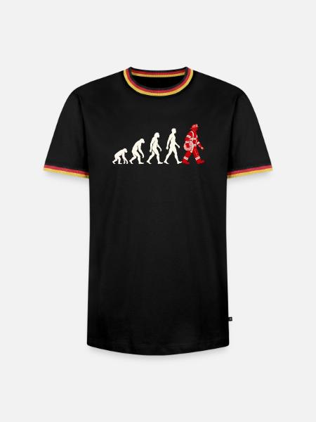 Evolution zum Feuerwehrmann mit Schlauch - Männer Kontrast-T-Shirt - Schwarz/Dreifarbig