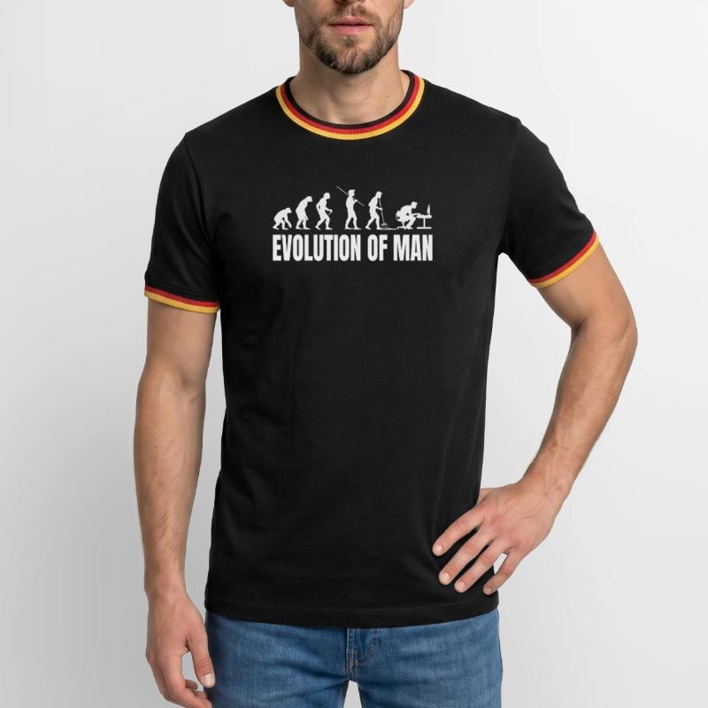 Evolution of Programmer IT Computer Coder Men's Ringer Shirt