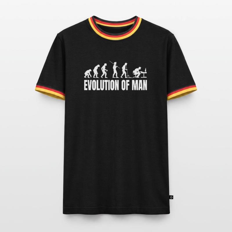 Evolution of Programmer IT Computer Coder Men's Ringer Shirt