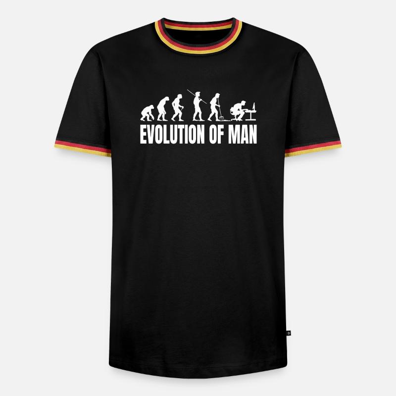 Evolution of Programmer IT Computer Coder - Men's Ringer Shirt - black/tricolour