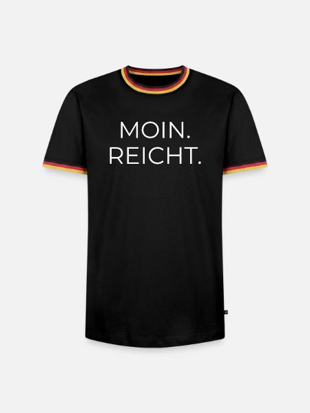 Moin. reicht. norddeutscher Spruch - Männer Kontrast-T-Shirt - Schwarz/Dreifarbig