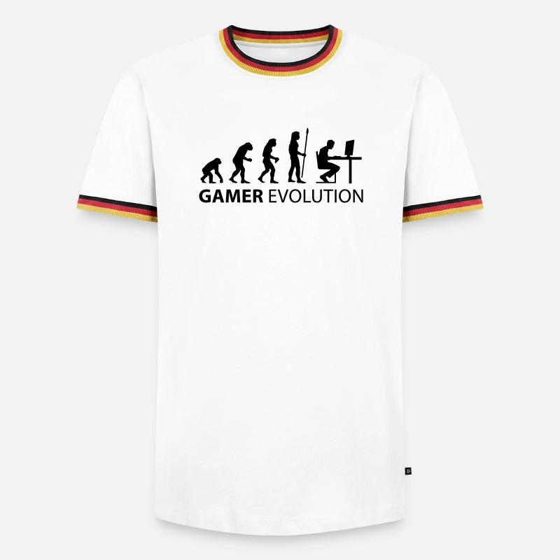 gamer evolution - Männer Kontrast-T-Shirt - Weiß/Dreifarbig