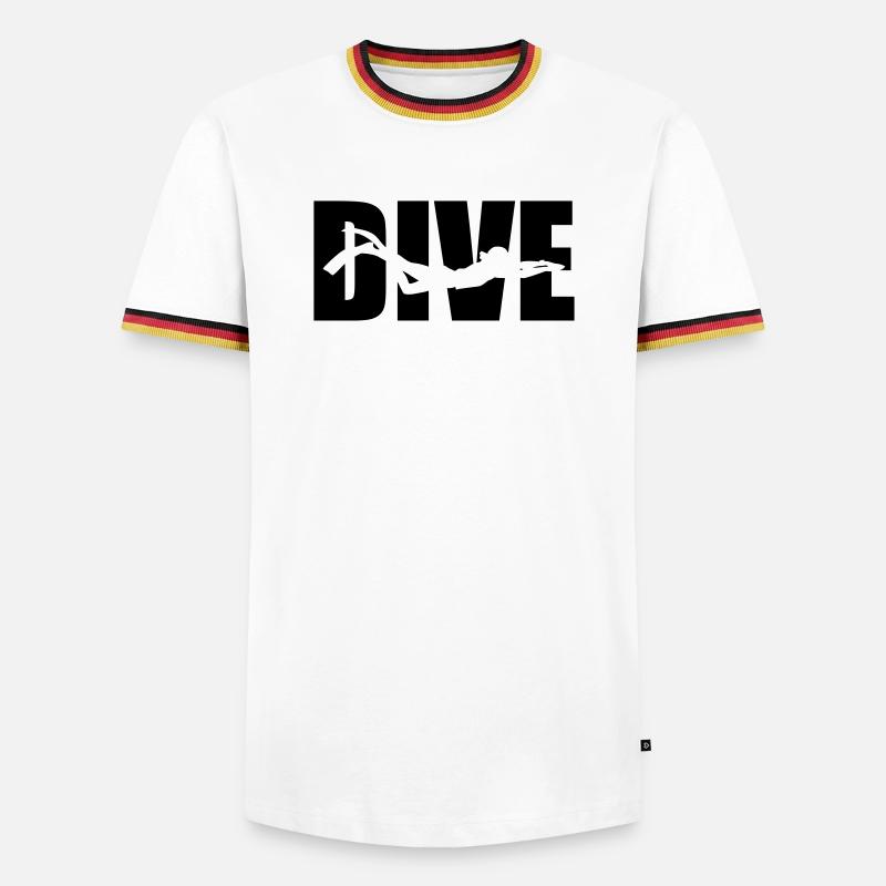 Dive - Männer Kontrast-T-Shirt - Weiß/Dreifarbig