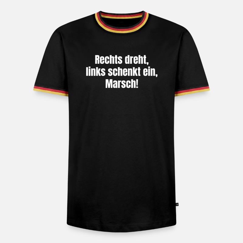 Turn right, pour left, march! - Men's Ringer Shirt - black/tricolour