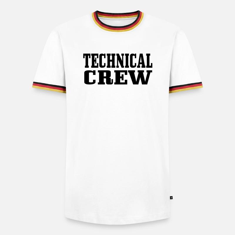 Technische Crew 1 - Männer Kontrast-T-Shirt - Weiß/Dreifarbig