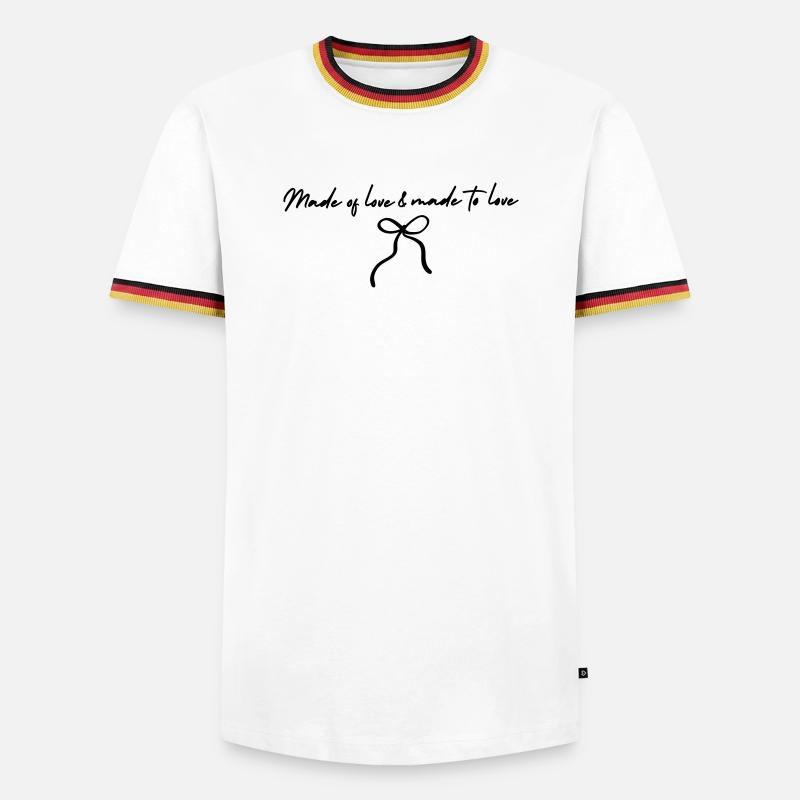 Please upload design - Men's Ringer Shirt - white/tricolour