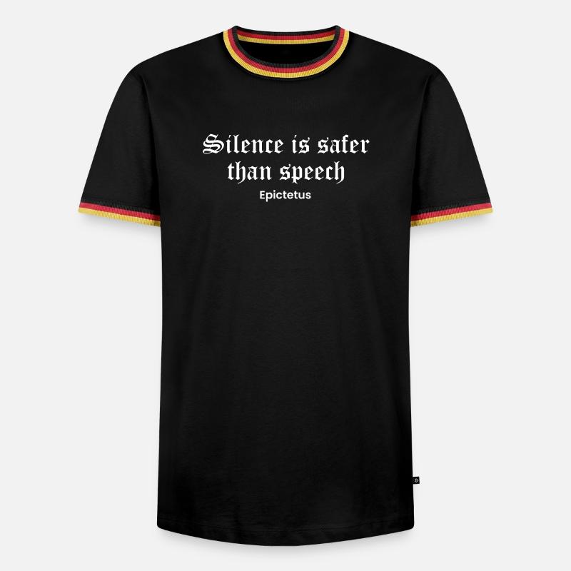 Silence Over Speech Epictetus - Men's Ringer Shirt - black/tricolour