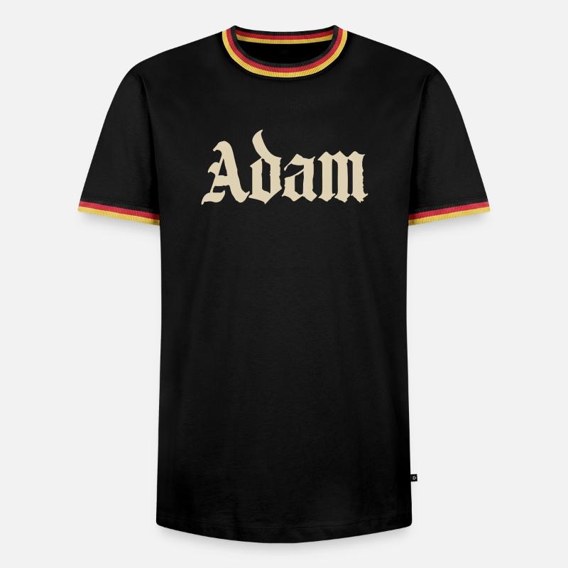 Adam Gothic Script Tee - Men's Ringer Shirt - black/tricolour