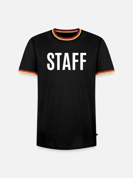 Staff-Teamuniform - Männer Kontrast-T-Shirt - Schwarz/Dreifarbig