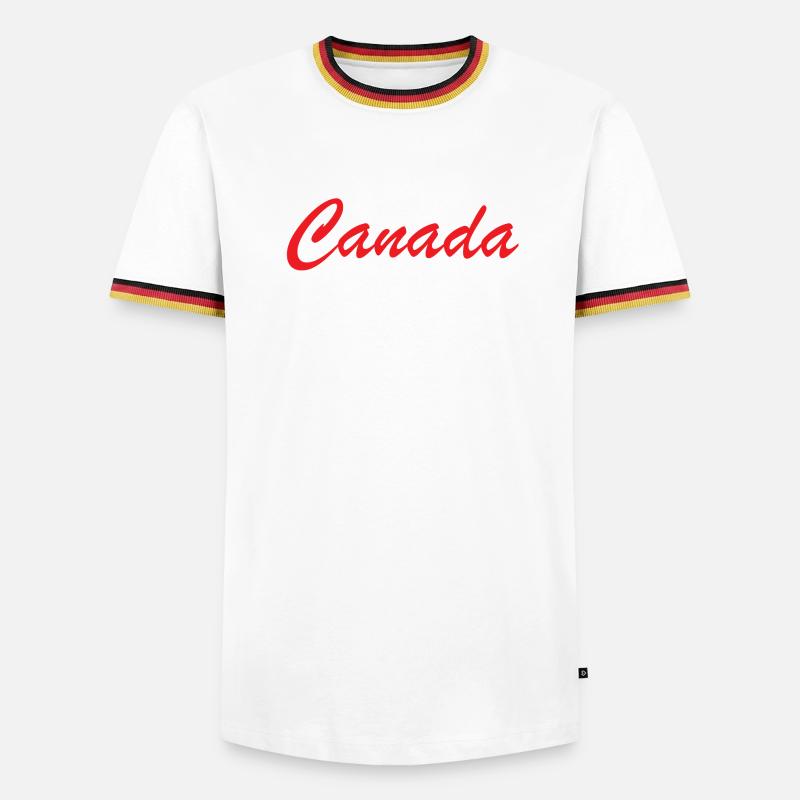 Canada Script Lettering Red - Men's Ringer Shirt - white/tricolour