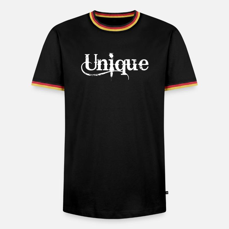 Unique Einzigartig Unikat Selbstwert Einzig Artig - Männer Kontrast-T-Shirt - Schwarz/Dreifarbig