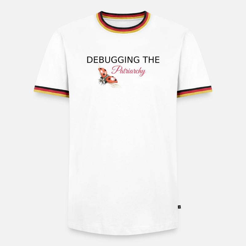 Debugging the Patriarchy - Feminist Tech Style - Männer Kontrast-T-Shirt - Weiß/Dreifarbig