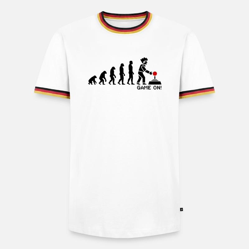 Evolution to Gamer Pixel Look - Men's Ringer Shirt - white/tricolour