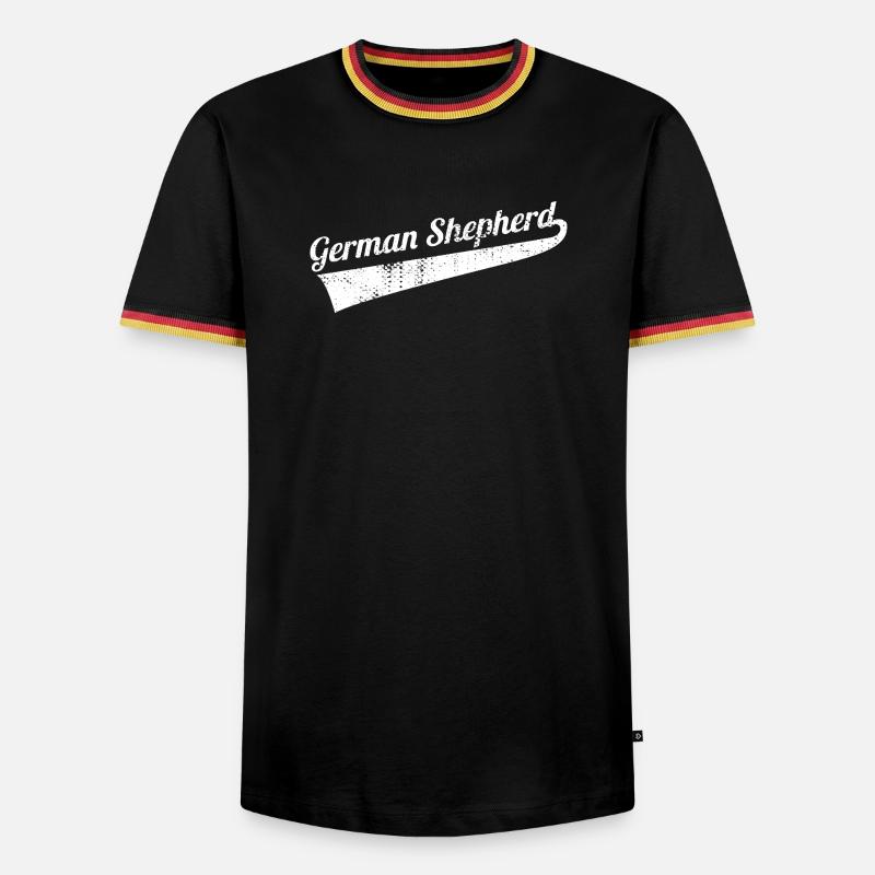 German Shepherd - Männer Kontrast-T-Shirt - Schwarz/Dreifarbig