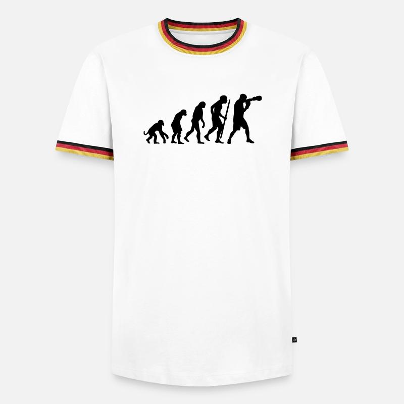 Evolution de la boxe - T-shirt contrasté Homme - blanc/tricolore
