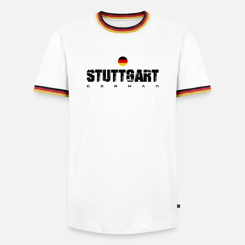German Flag Circle Emblem - Men's Ringer Shirt - white/tricolour