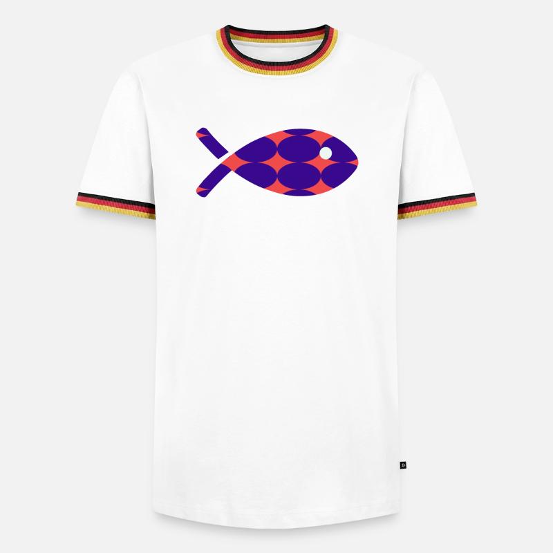 FISH - Men's Ringer Shirt - white/tricolour