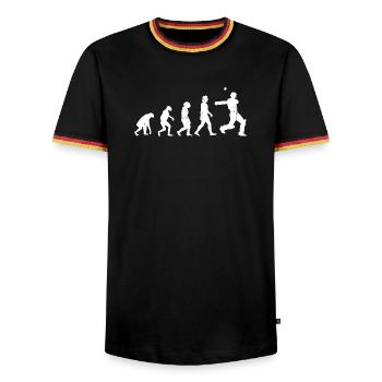Funny Cricketer Cricket Sports Sayings - Men's Ringer Shirt - black/tricolour - Front - AI Model Male 178 light (178cm) & AI Model Male 185 light (185cm)