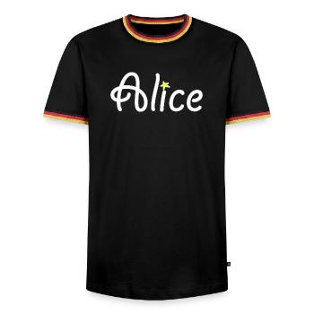Alice - T-shirt contrasté Homme - noir/tricolore - Devant - AI Model Male 178 light (178cm) & AI Model Male 185 light (185cm)