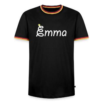 Emma - Men's Ringer Shirt - black/tricolour - Front - AI Model Male 178 light (178cm) & AI Model Male 185 light (185cm)