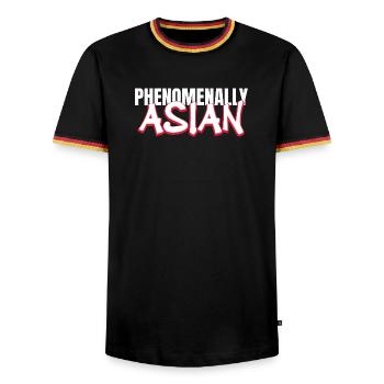 Phenomenally Asian Heritage Empowerment Art - Männer Kontrast-T-Shirt - Schwarz/Dreifarbig - Vorne - AI Model Male 178 light (178cm) & AI Model Male 185 light (185cm)