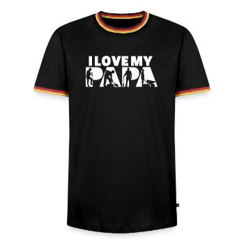 Agricultural Worker Papa Farm Agriculture Life - Men's Ringer Shirt - black/tricolour - Front - AI Model Male 178 light (178cm) & AI Model Male 185 light (185cm)