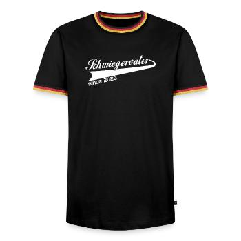 Beau-père 2026, meilleur beau-père de tous les temps - T-shirt contrasté Homme - noir/tricolore - Devant - AI Model Male 178 light (178cm) & AI Model Male 185 light (185cm)