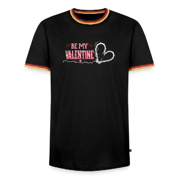 Be My Valentine Romantisches Herz - Männer Kontrast-T-Shirt - Schwarz/Dreifarbig - Vorne - AI Model Male 178 light (178cm) & AI Model Male 185 light (185cm)