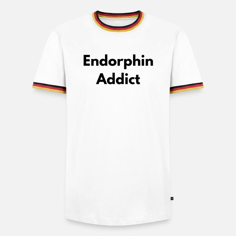 Endorphinabhängiger - Männer Kontrast-T-Shirt - Weiß/Dreifarbig