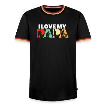 I Love My Papa Carpenter Woodworker Silhouette - Men's Ringer Shirt - black/tricolour - Front - AI Model Male 178 light (178cm) & AI Model Male 185 light (185cm)