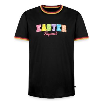Happy Easter Bunny Easter Bunny Easter - Men's Ringer Shirt - black/tricolour - Front - AI Model Male 178 light (178cm) & AI Model Male 185 light (185cm)
