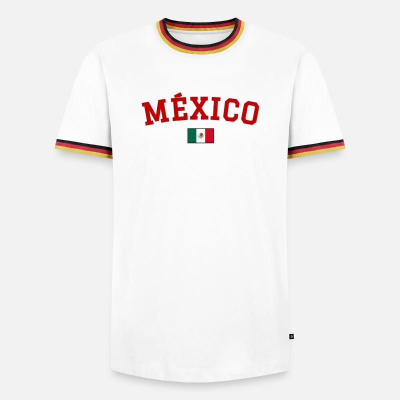 Mexico Flag Design Red - Men's Ringer Shirt - white/tricolour