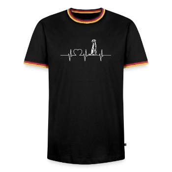 Meerkat Erdmännchen - Männer Kontrast-T-Shirt - Schwarz/Dreifarbig - Vorne - AI Model Male 178 light (178cm) & AI Model Male 185 light (185cm)