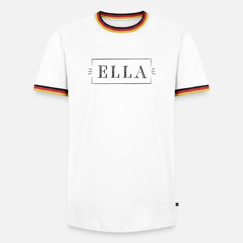 ELLA - name in a frame - Men's Ringer Shirt - white/tricolour