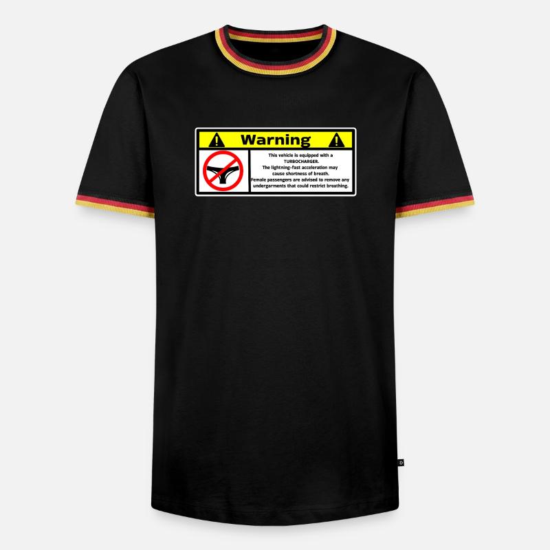 warning - Men's Ringer Shirt - black/tricolour