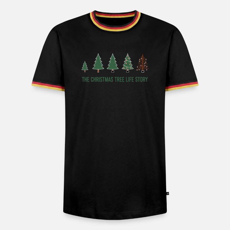 Christmas Tree Evolution – Funny Xmas Design - Men's Ringer Shirt - black/tricolour