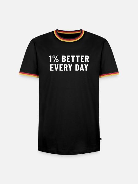 1% Better Every Day - Men's Ringer Shirt - black/tricolour