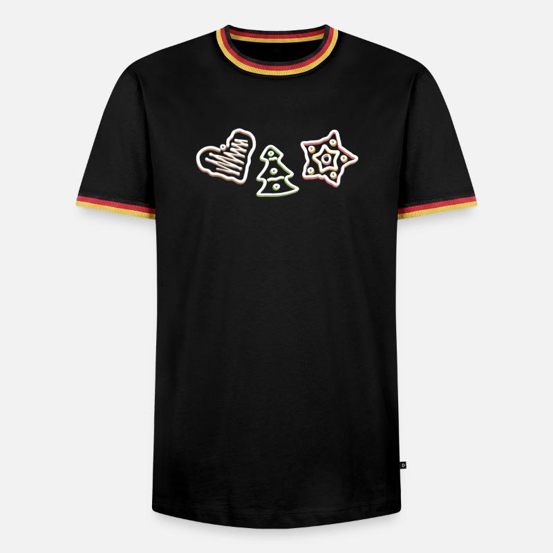 Pfefferkuchen - Männer Kontrast-T-Shirt - Schwarz/Dreifarbig