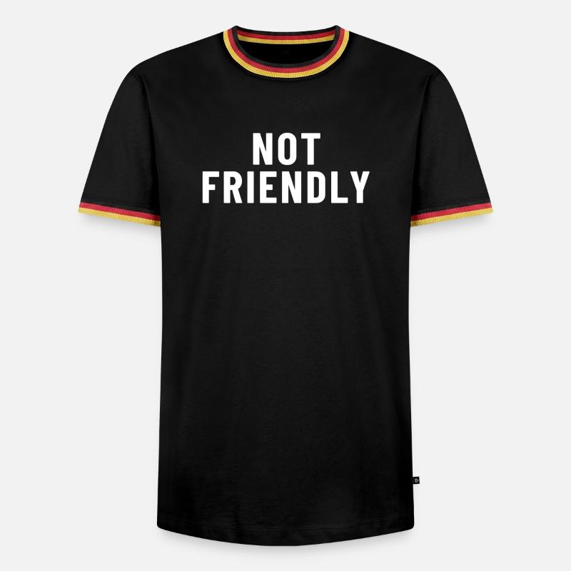Not Friendly - Männer Kontrast-T-Shirt - Schwarz/Dreifarbig