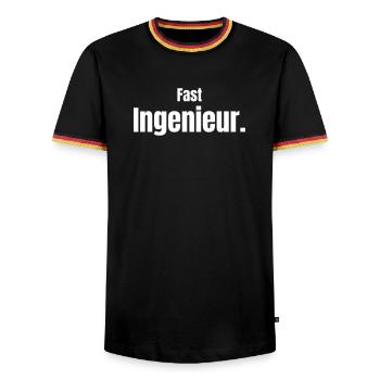 Almost an engineer - Men's Ringer Shirt - black/tricolour - Front - AI Model Male 178 light (178cm) & AI Model Male 185 light (185cm)