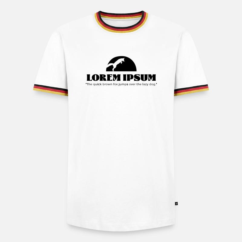 Lorem Ipsum „The quick brown ... - Männer Kontrast-T-Shirt - Weiß/Dreifarbig