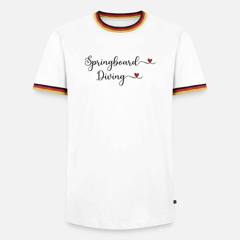 Springboard Diving - Männer Kontrast-T-Shirt - Weiß/Dreifarbig