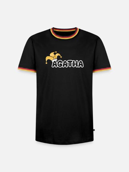 Agatha - Männer Kontrast-T-Shirt - Schwarz/Dreifarbig